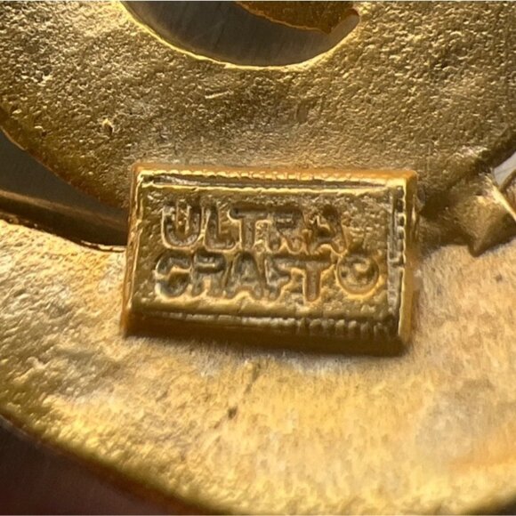 Vintage Ultra Craft Shoulder Brooch Pin Articulated Scroll Star Statement - Picture 5 of 9